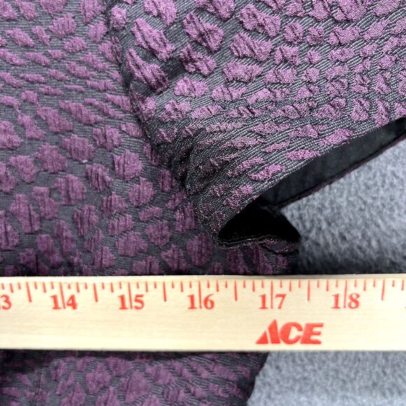 Tahari Dress Women 6 Purple Sheath Short Sleeve round neck lined back zipped - Picture 8 of 16